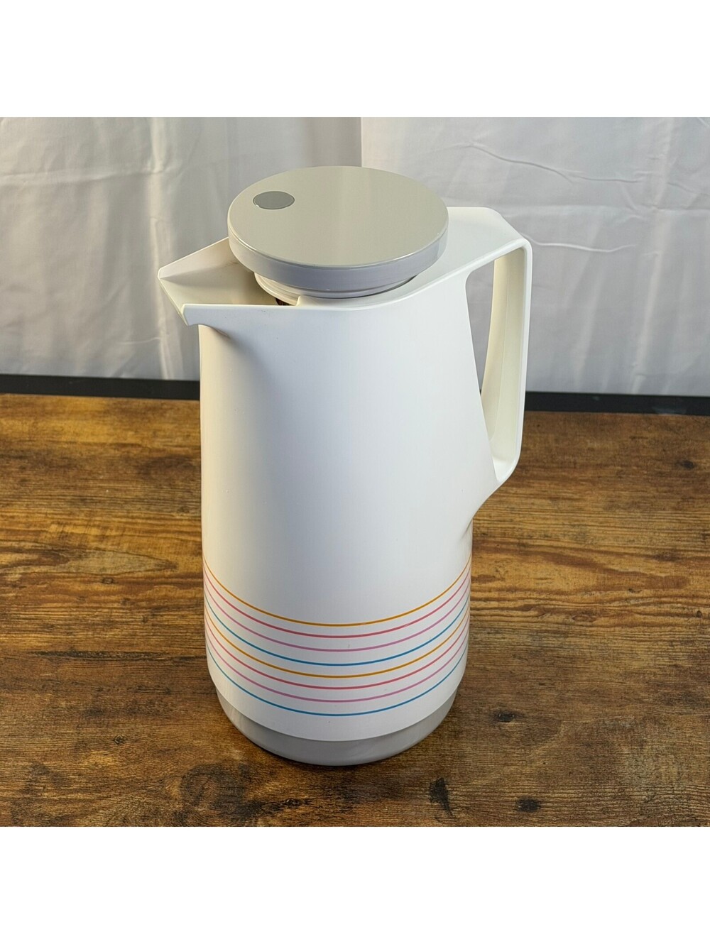 Vintage 1980s Thermos No 790 Martha Rainbow Stripe Carafe West Germany 48oz